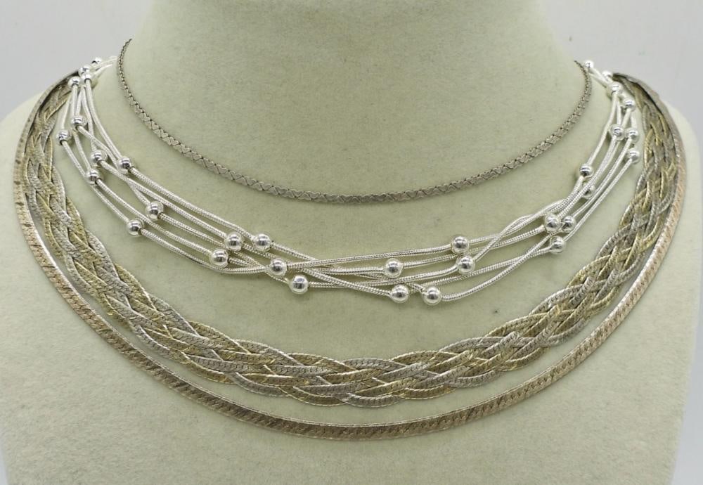 (4) VERY NICE STERLING CHAINS/NECKLACES (1 of 2)