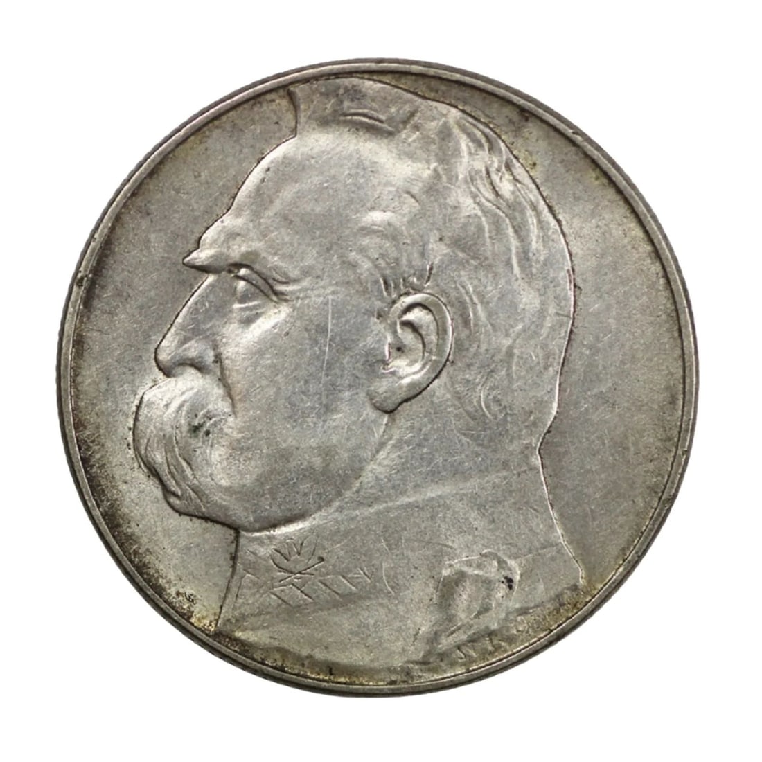 POLAND 1935 SILVER (750) 10 Z-OTYCH, GOOD EXTREMELY FINE: Poland 1935 Silver (750) 10 Z-otych, good Extremely Fine