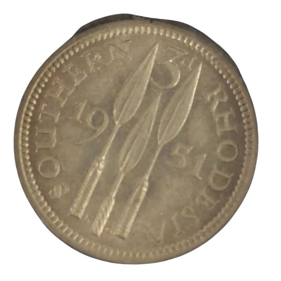 SOUTHERN RHODESIA 1951 THREEPENCE, GEM UNCIRCULATED: Southern Rhodesia 1951 Threepence, Gem Uncirculated
