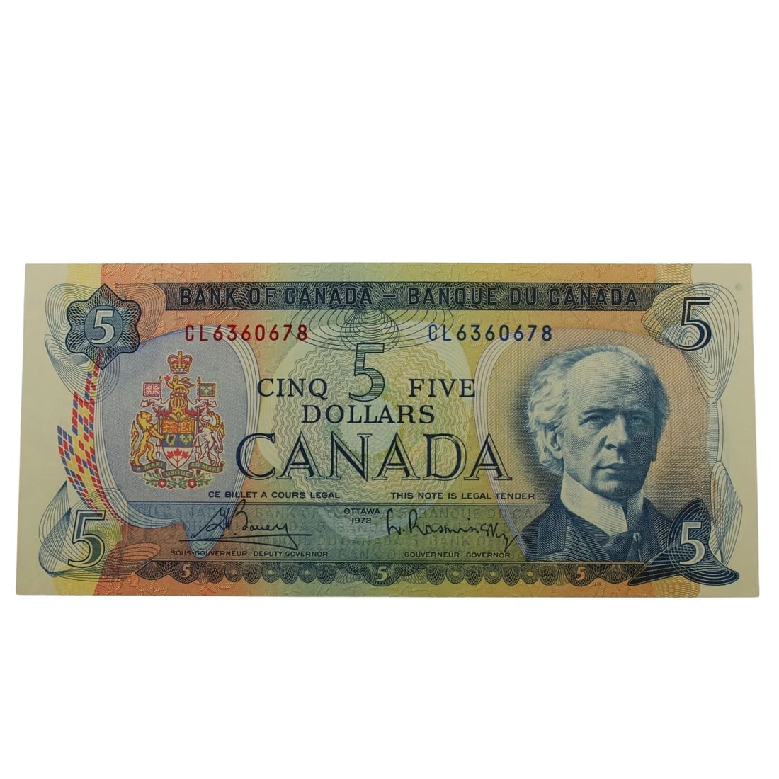 CANADA 'BOUEY - RAMINSKY' 1972 $5, UNCIRCULATED (1 of 2)