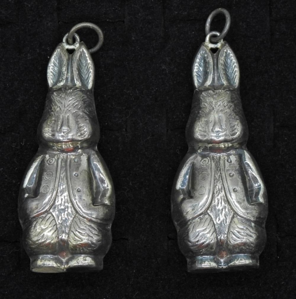 (2) STERLING PETER RABBIT PENDANTS (1 of 2)
