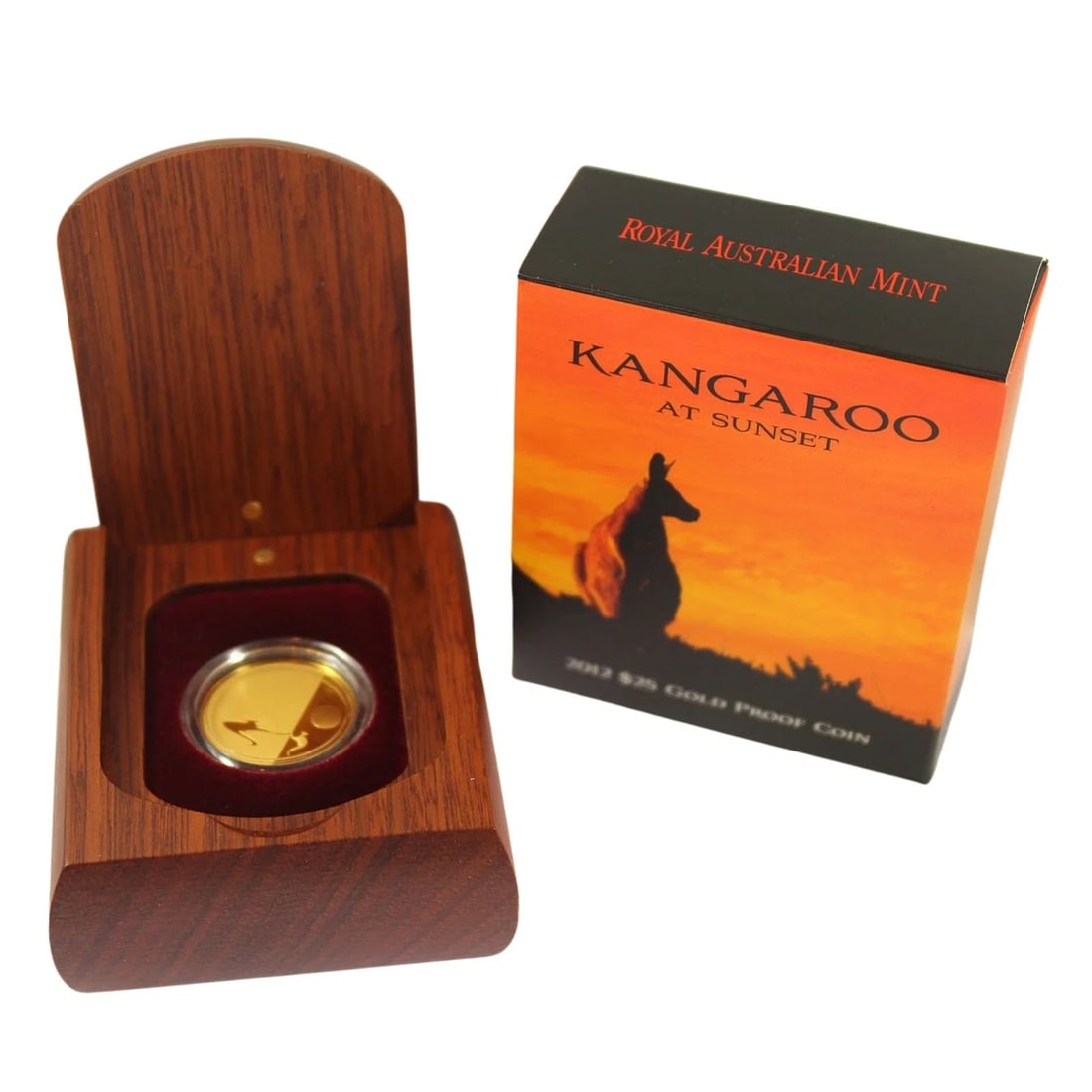 AUSTRALIA 2012 'KANGAROO AT SUNSET' PROOF GOLD (999) $25, FDC (1 of 2)