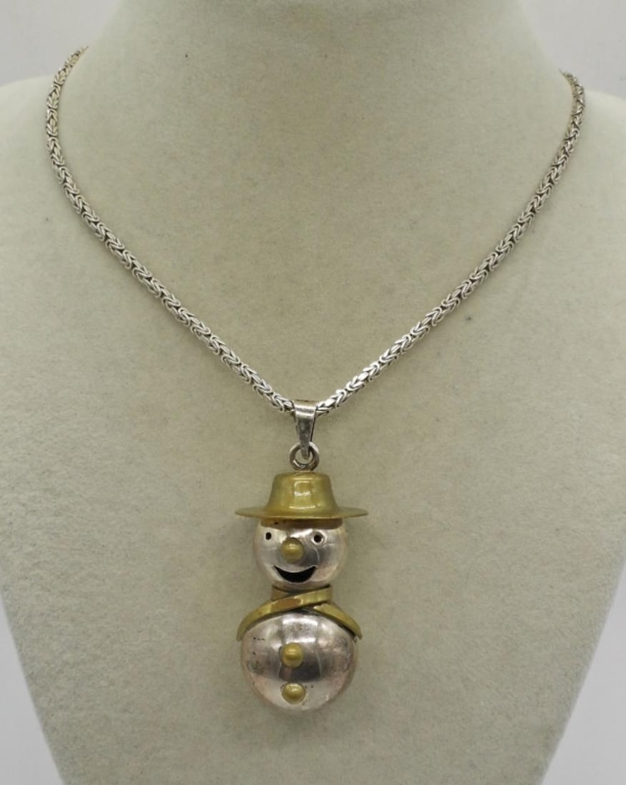 SNOWMAN MELODY BALL NECKLACE 925 (1 of 3)