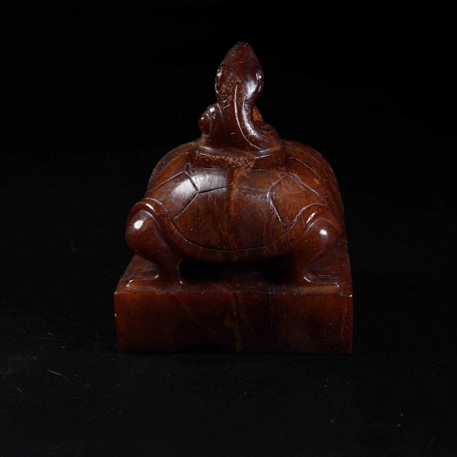 A NESTED ANCIENT JADE SEALS WITH TORTOISE AND SNAKE KNOBS - 4