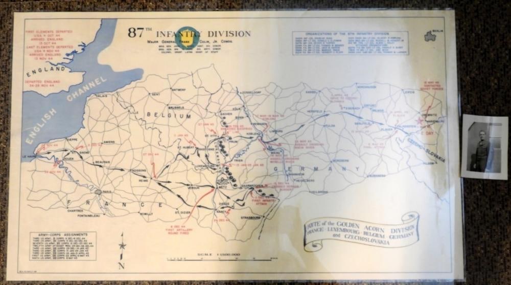 US WWII 87 INFANTRY BATTLE OPERATION MAP (1 of 2)