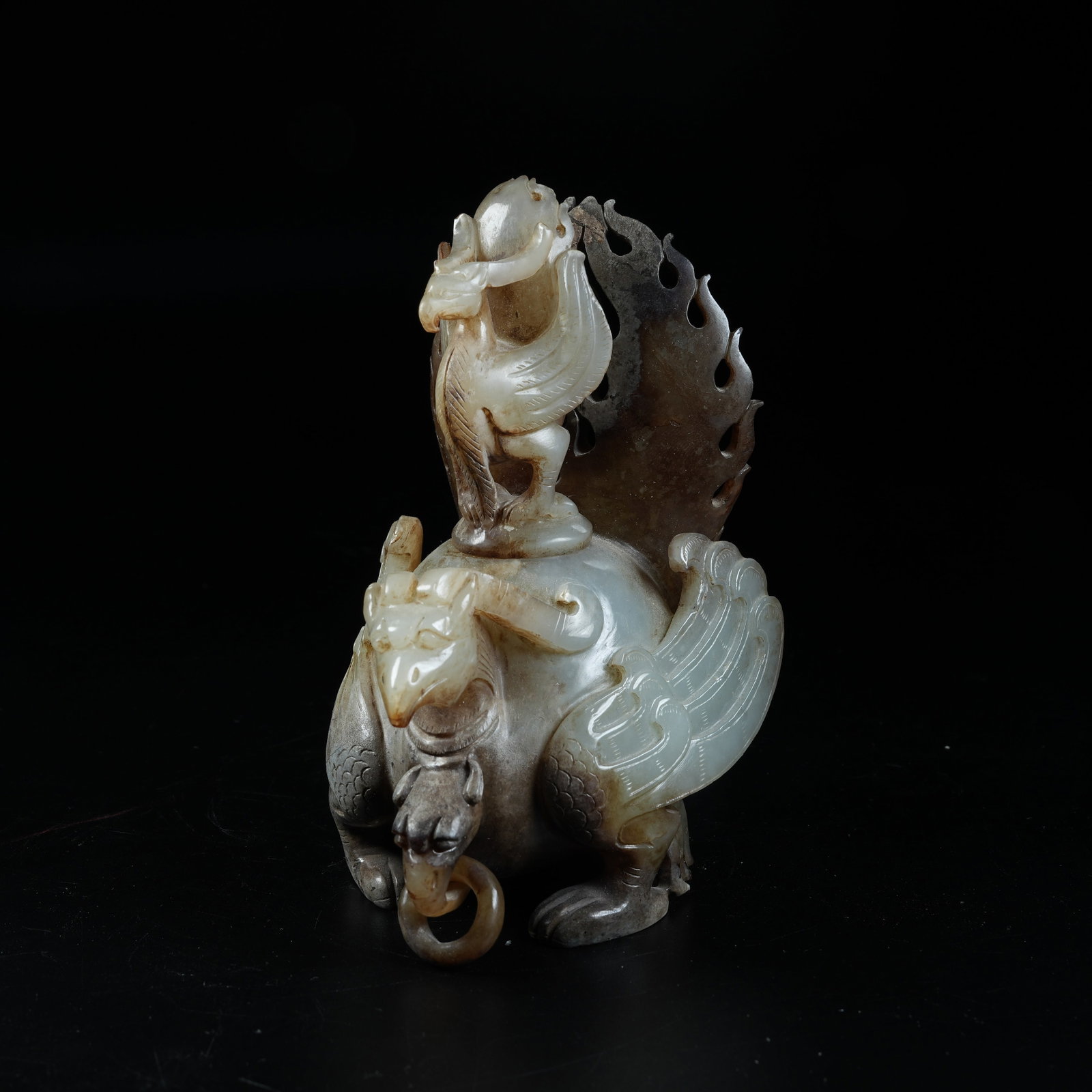 A ANCIENT JADE PHOENIX-SHAPED INCENSE BURNER: Ancient Jade Phoenix-shaped Incense Burner