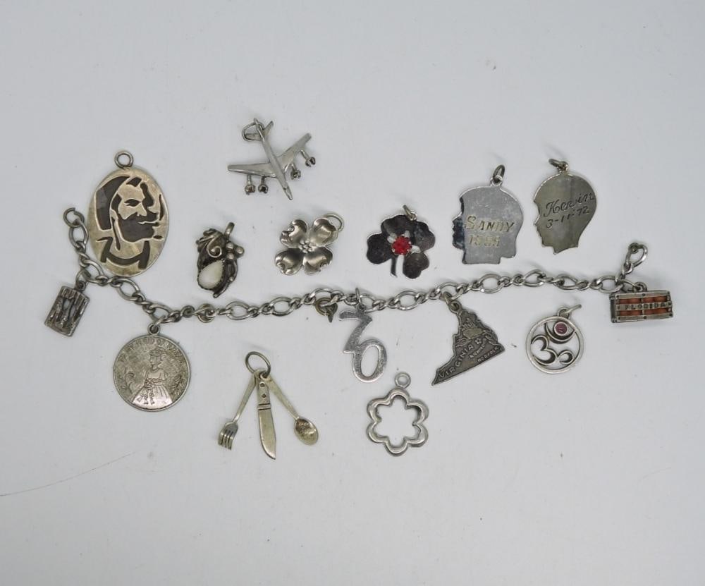 STERLING VTG BRACELET & CHARMS (1 of 2)