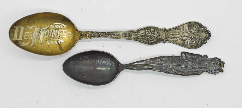 (2) STERLING DECORATIVE SPOONS: (2) STERLING DECORATIVE SPOONS