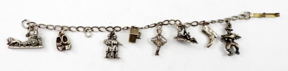 VINTAGE STERLING CHARM BRACELET: VINTAGE STERLING CHARM BRACELET