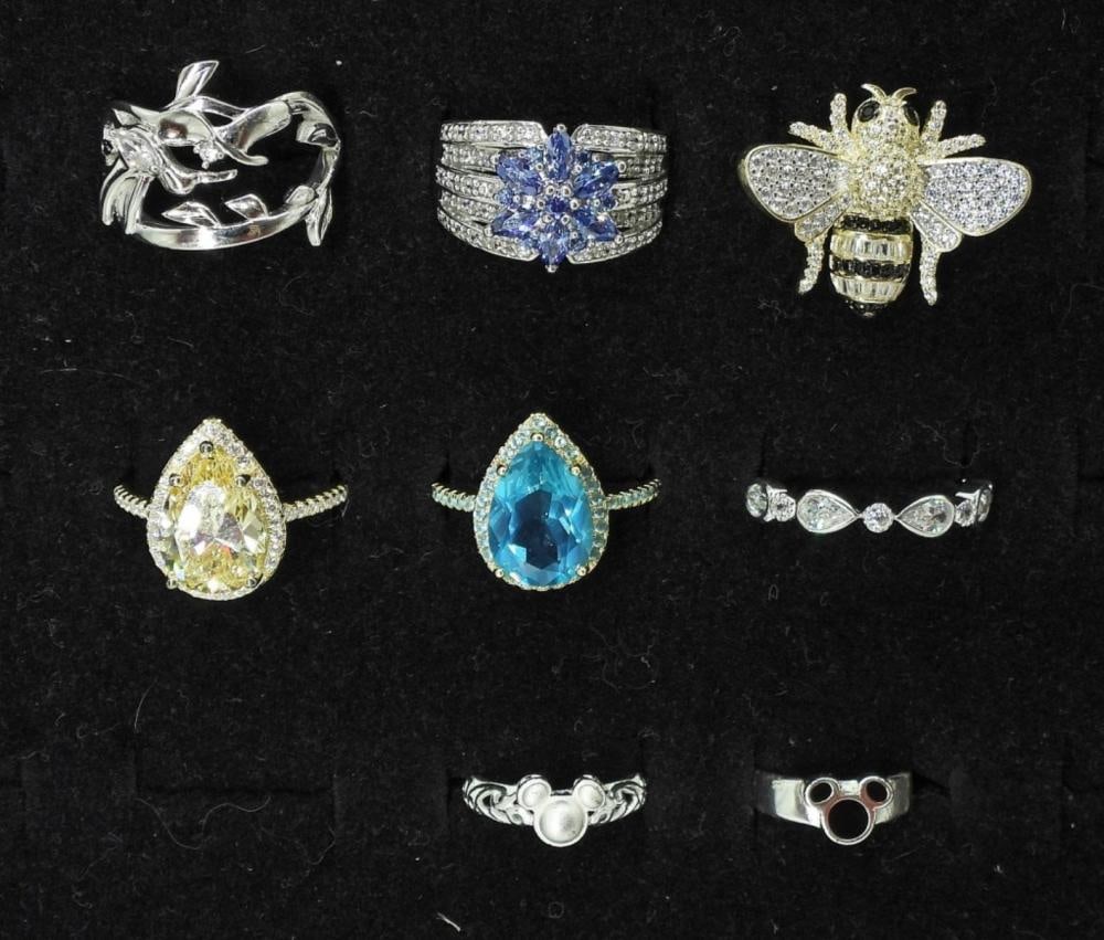 (8) BEAUTIFUL STERLING GEMSTONE RINGS: (8) BEAUTIFUL STERLING GEMSTONE RINGS