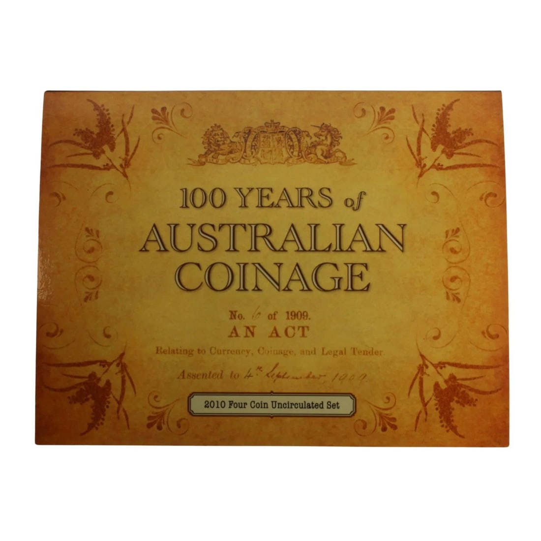 AUSTRALIA 2010 '100 YEARS OF AUSTRALIAN COINAGE' AL-BR $1 SET OF 4, UNC (1 of 2)
