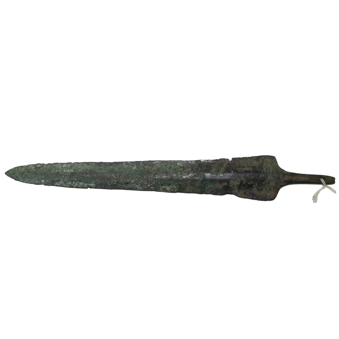 ETRUSCAN BRONZE SPEARHEAD WITH RAISED CENTRAL RIB AND LEAF-SHAPED BLADE (1 of 2)