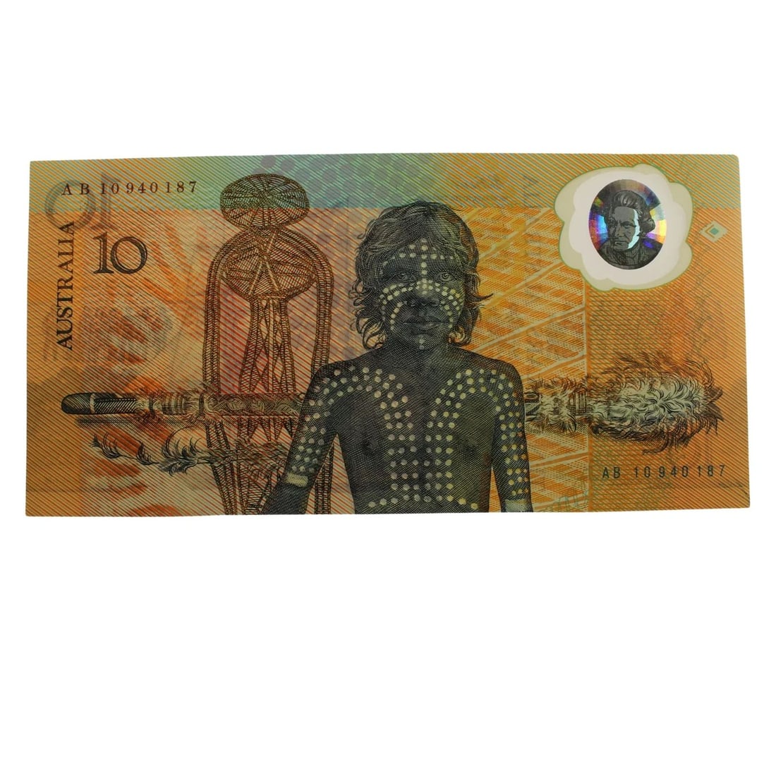 AUSTRALIA 'JOHNSTON - FRASER' AB10 - FIRST PREFIX (1ST ISSUE) BICENTENNIAL $10, (1988), UNCIRC (1 of 2)