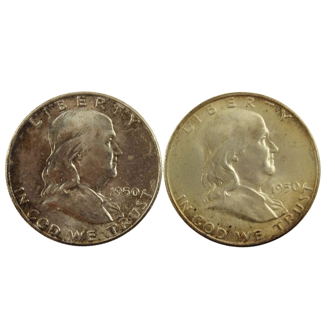 U.S.A.1955 & 1956 'FRANKLIN' SILVER (900) HALF DOLLARS, UNCIRCULATED (2 COINS): U.S.A.1955 & 1956 'Franklin' Silver (900) Half Dollars, Uncirculated (2 coins)