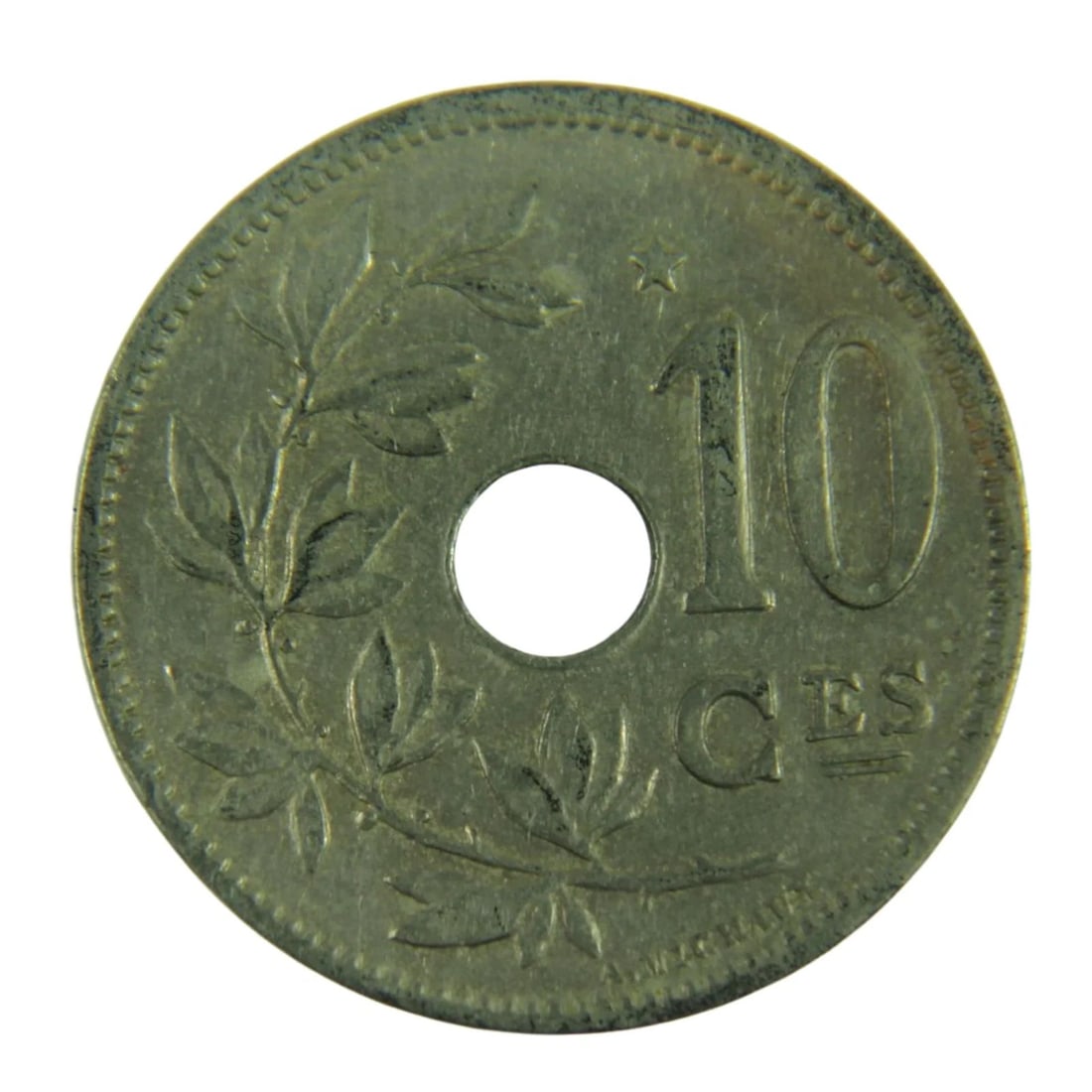 BELGIUM 1931 10 CENTIMES, ABOUT EXTREMELY FINE: Belgium 1931 10 Centimes, about Extremely Fine