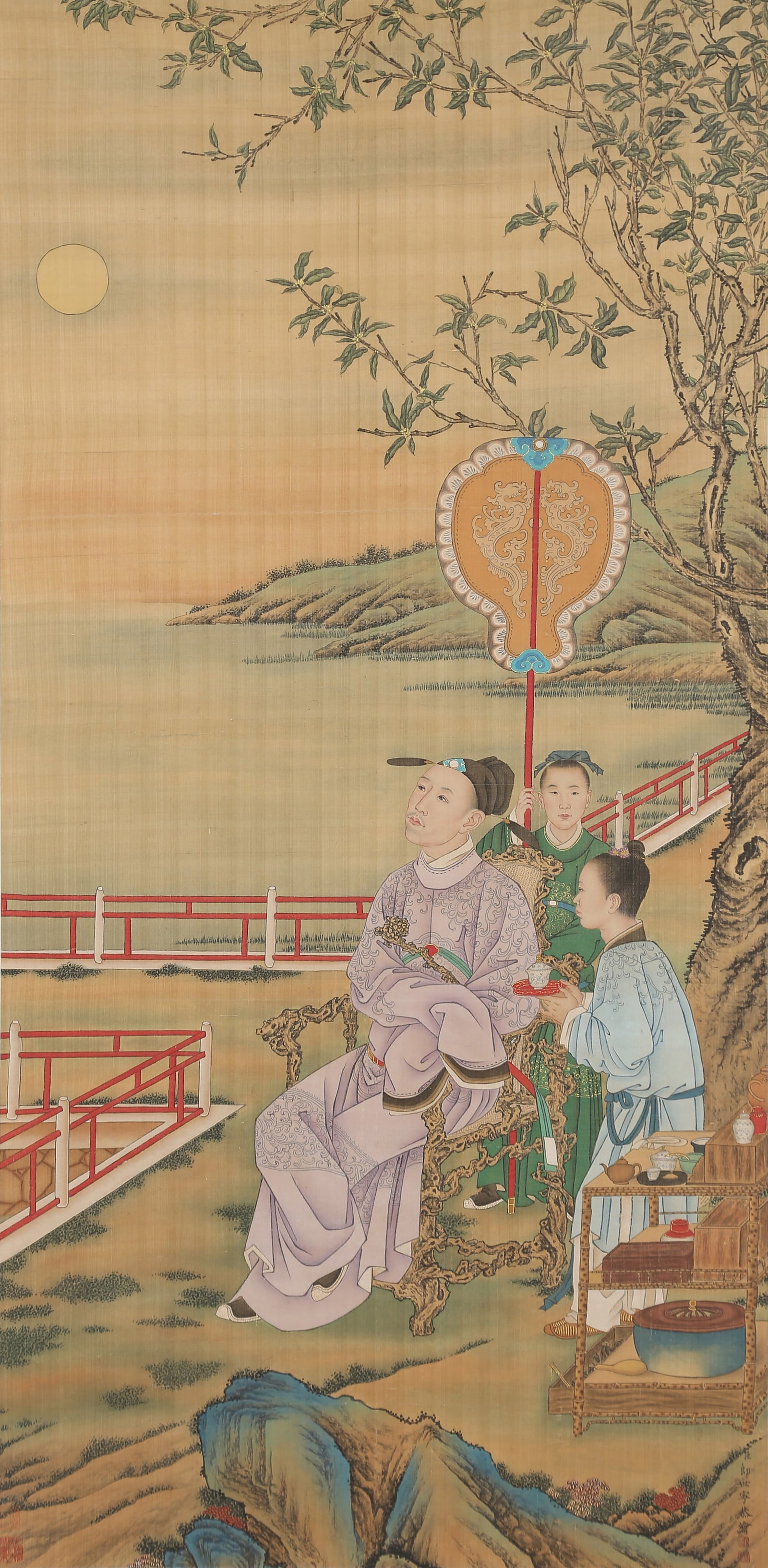 A FIGURE PAINTING ON SILK BY GIUSEPPE CASTIGLIONE.郎世寧 (1 of 10)