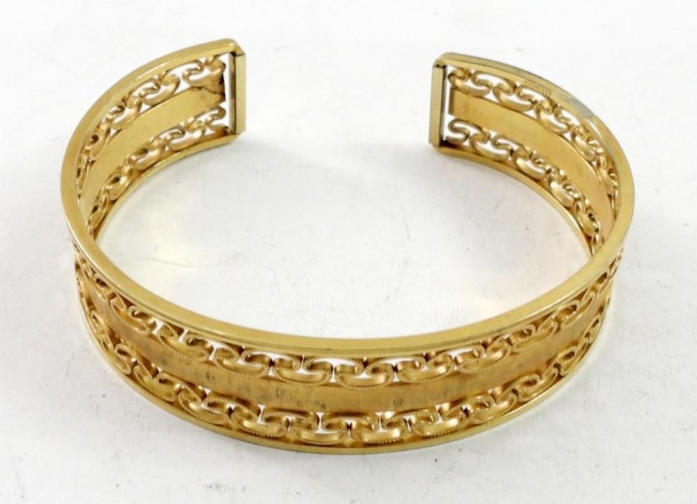 GOLD FILLED FILIGREE CUFF BRACELET (1 of 2)