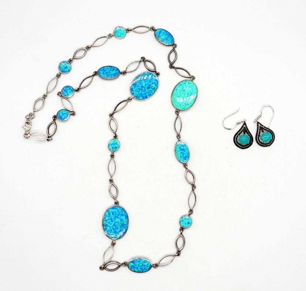 STERLING EARRINGS & NECKLACE - 925 (1 of 4)