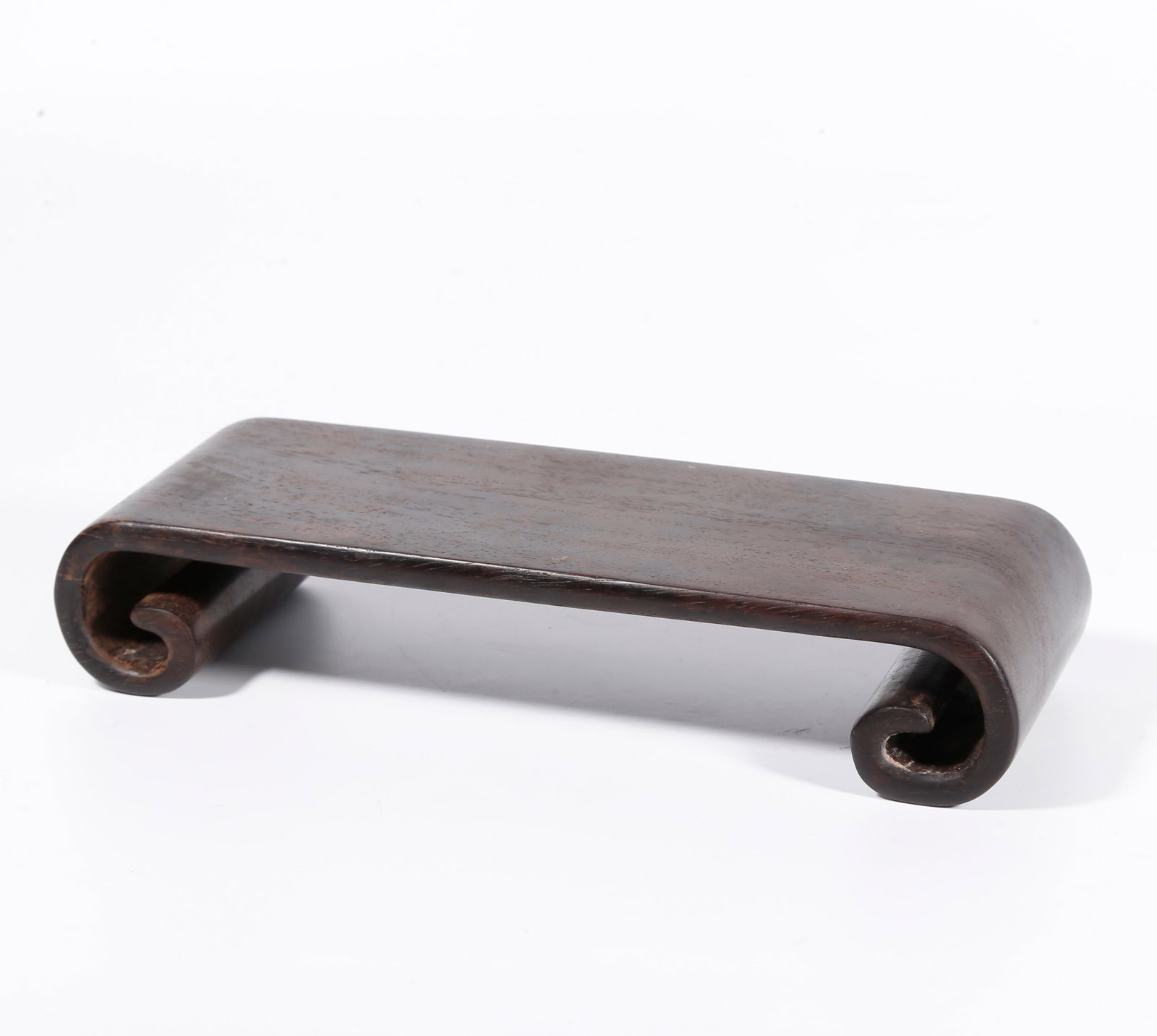 A SCROLL-FORM LOW TABLE OF ZITAN WOOD (1 of 9)