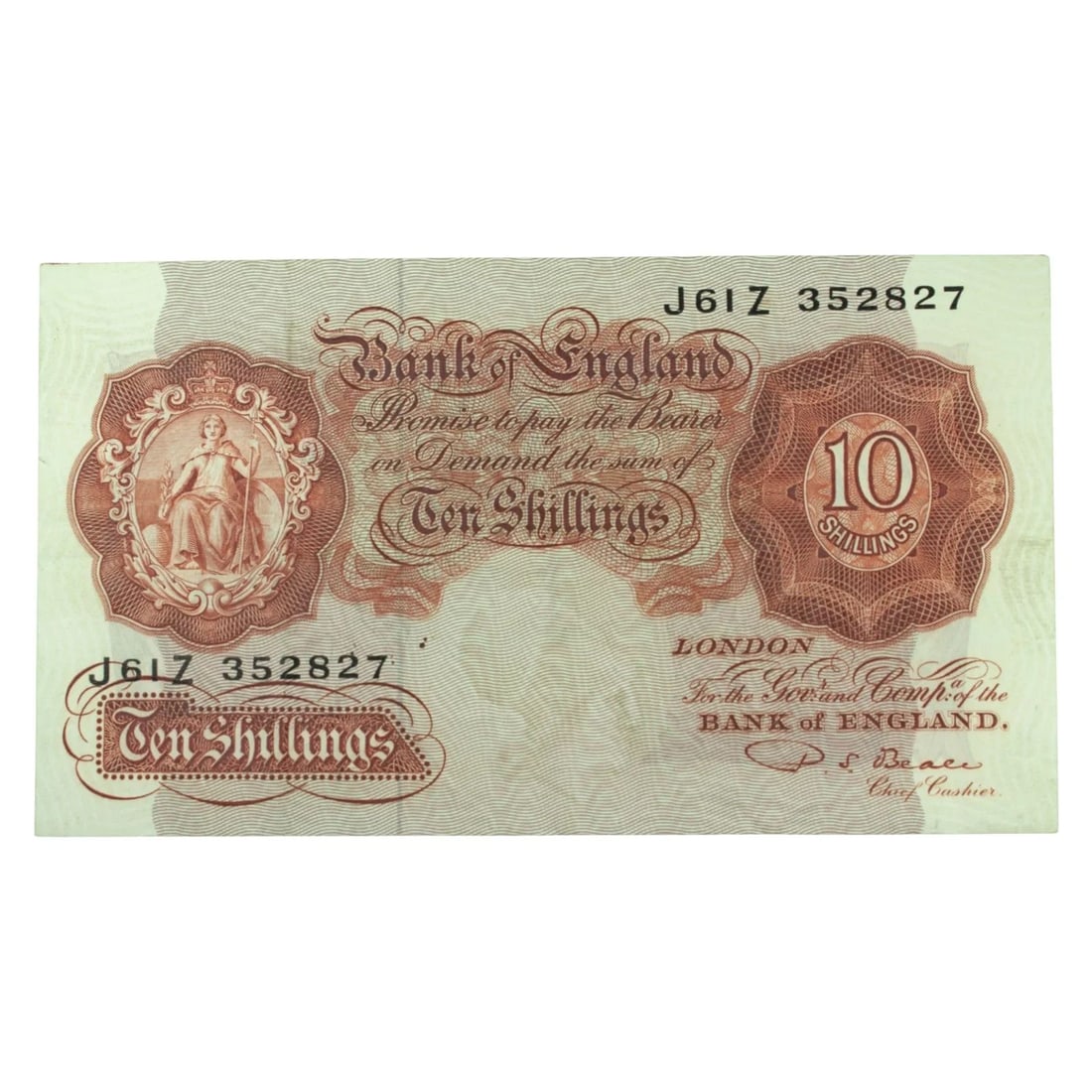 GREAT BRITAIN 'BEALE' 10/- (1949-55), GOOD VERY FINE: Great Britain 'Beale' 10/- (1949-55), good Very Fine