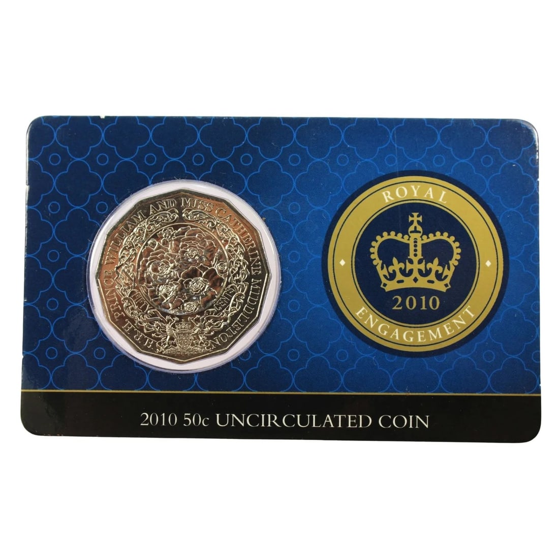 AUSTRALIA 2010 'ROYAL ENGAGEMENT' CU-NI 50C, UNCIRCULATED (1 of 2)