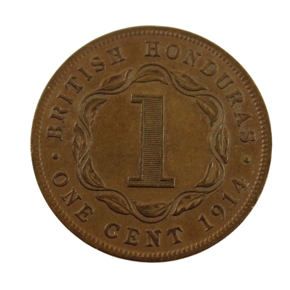 BRITISH HONDURAS 1914 CENT, GOOD VERY FINE: British Honduras 1914 Cent, good Very Fine