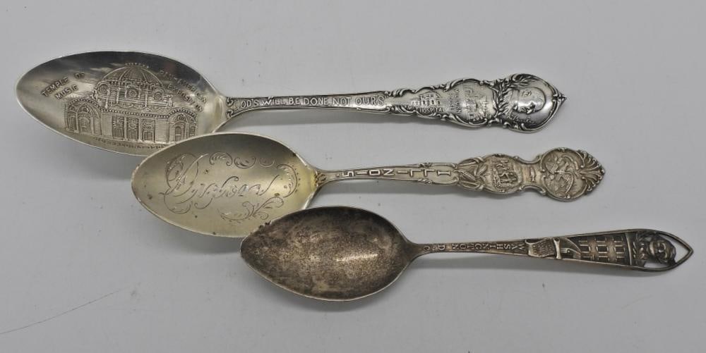 (3) VTG STERLING COLLECTORS SPOONS (1 of 2)