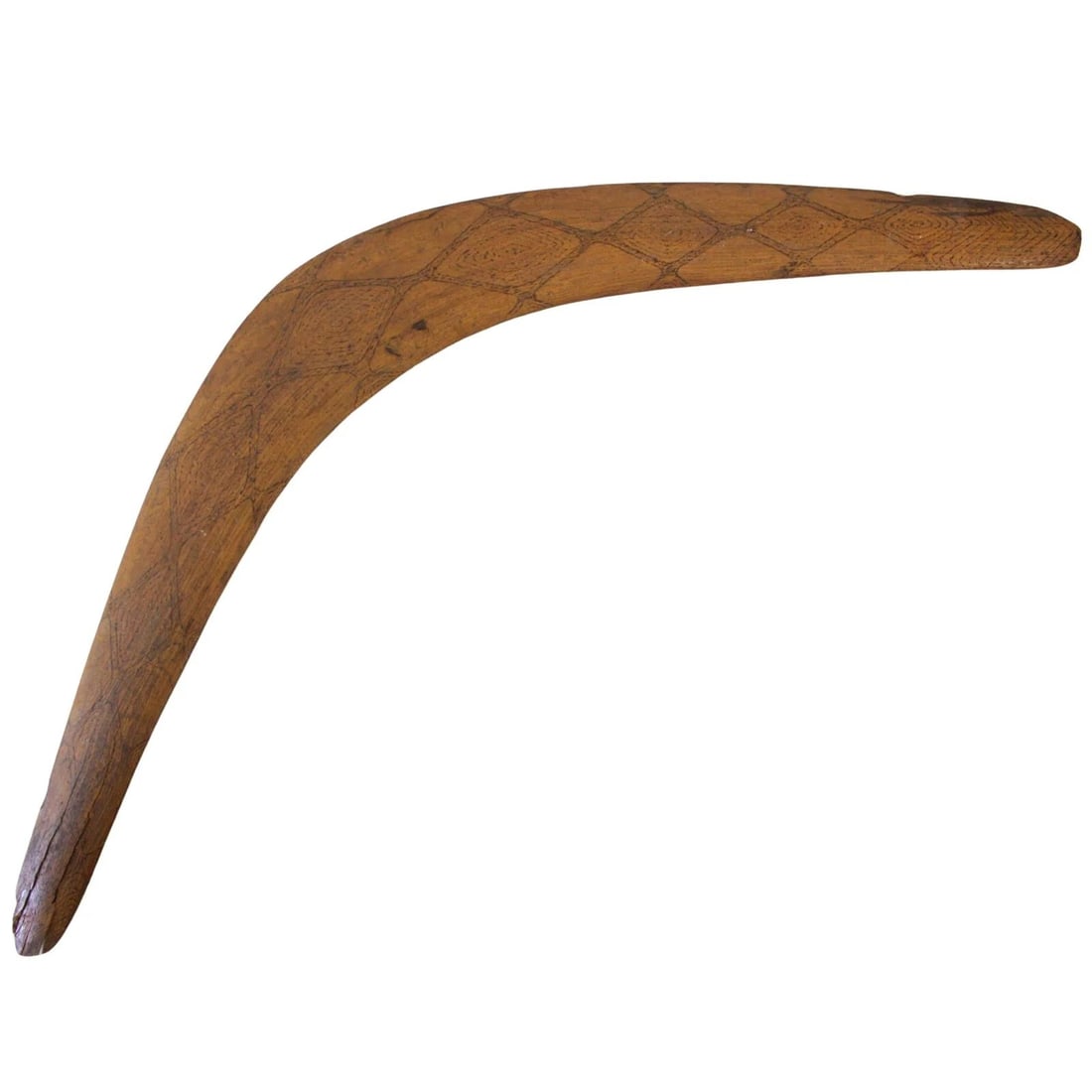 ABORIGINAL TRANSITIONAL BOOMERANG WITH INCISED GEOMETRIC PATTERNING (1 of 2)