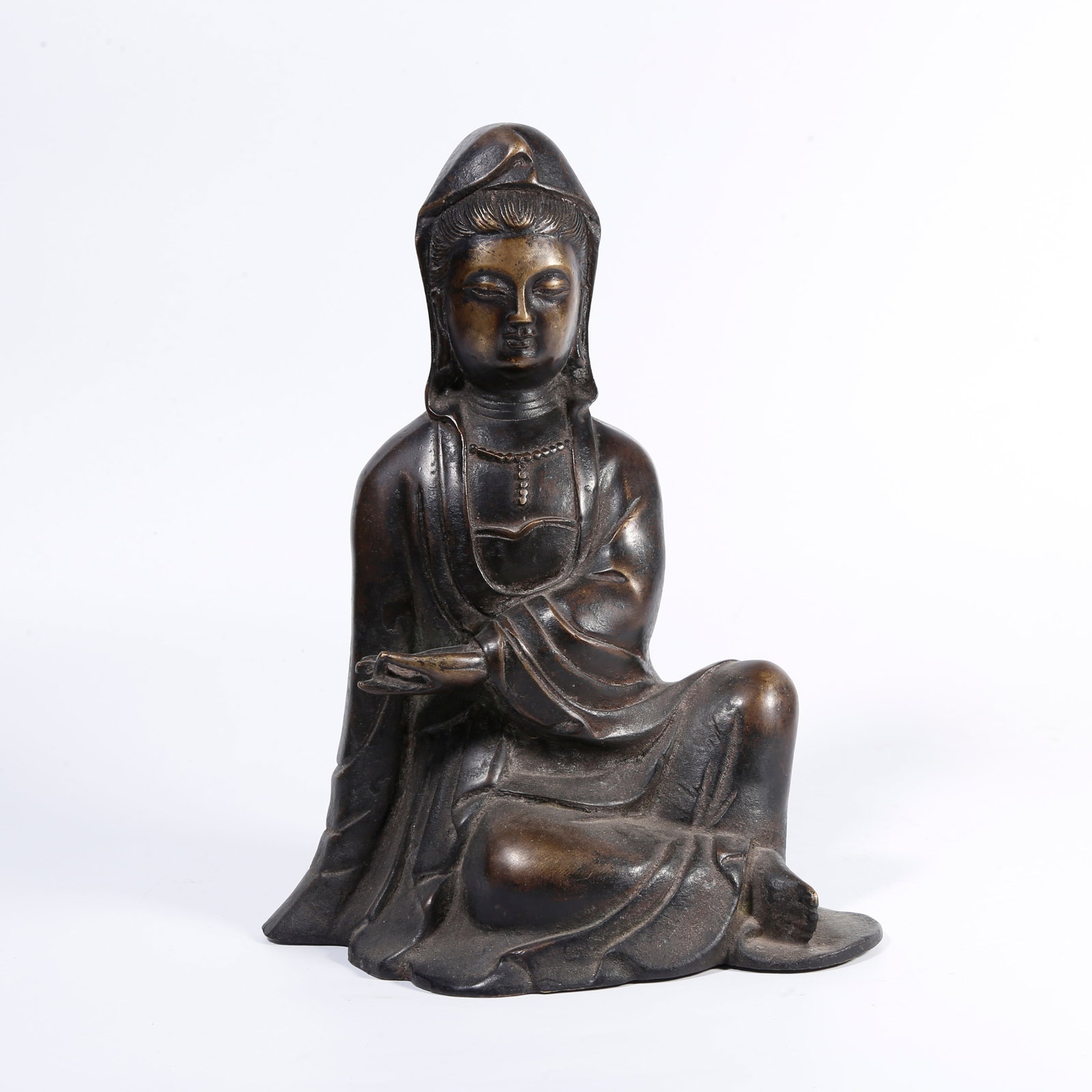 A BRONZE GUANYIN STATUE (1 of 9)