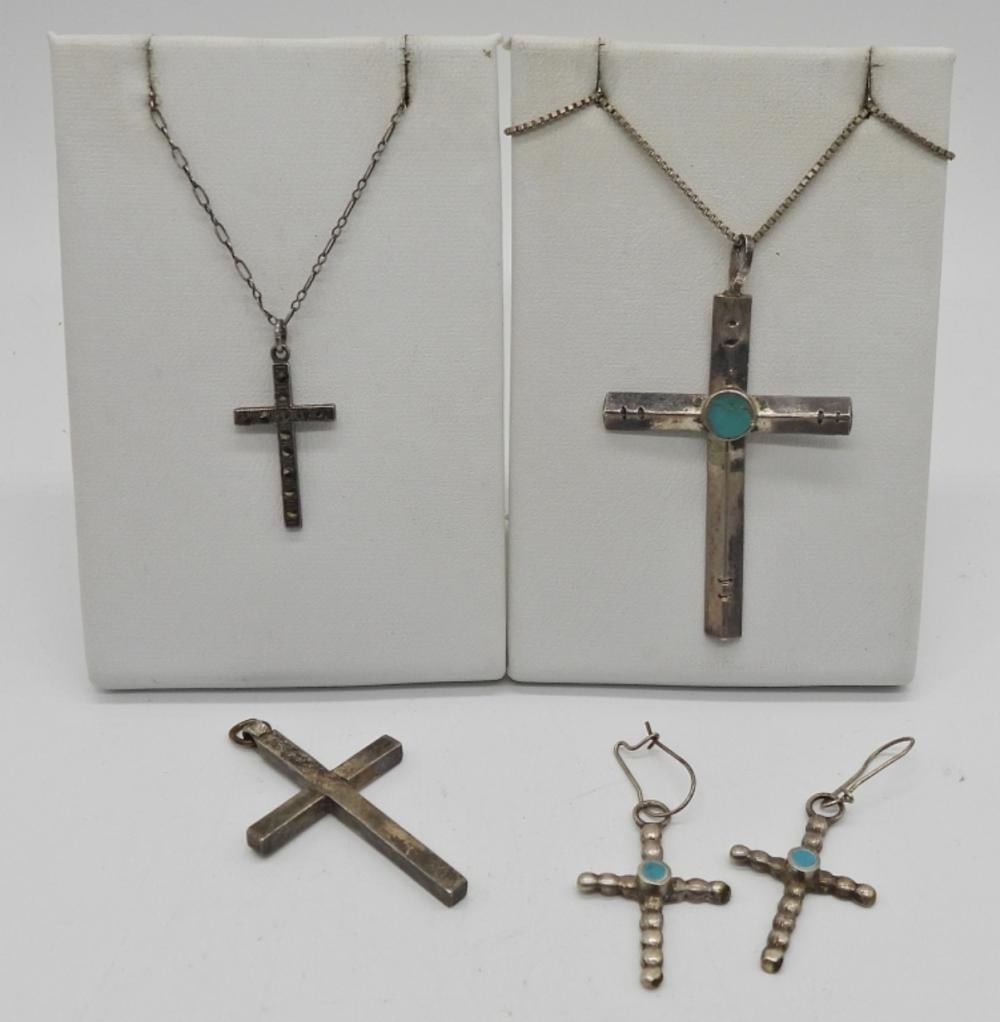 STERLING CROSSES-NECKLACES & EARRINGS (1 of 3)