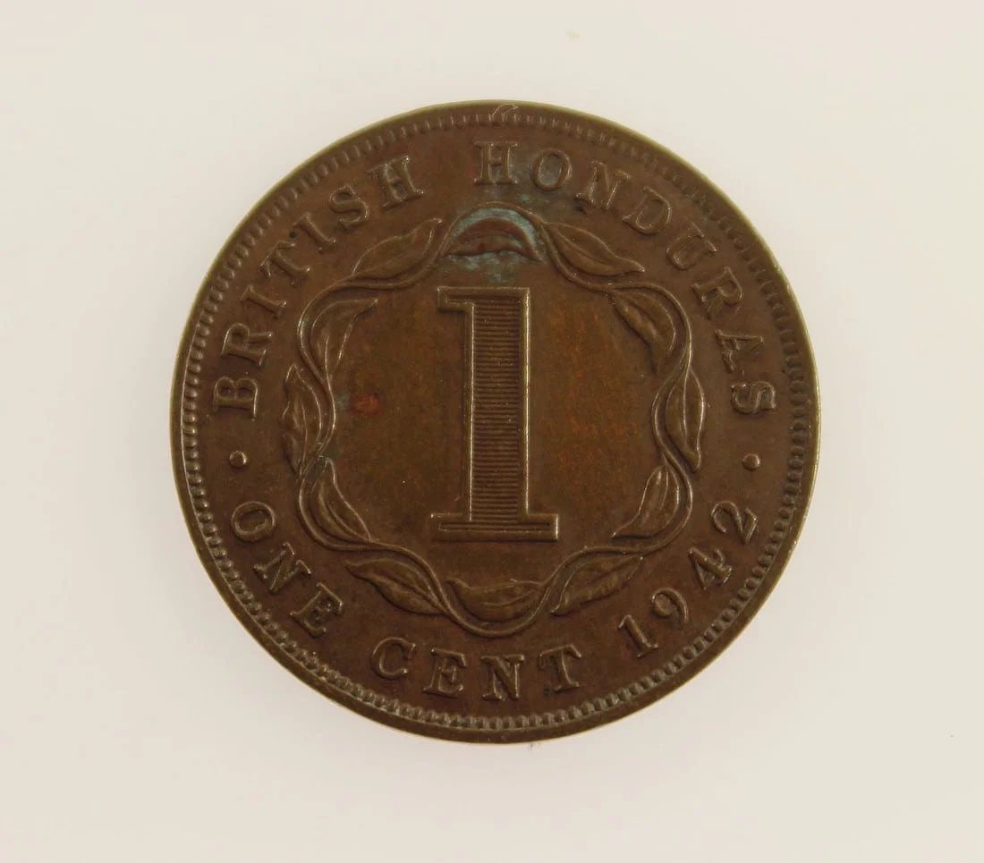 BRITISH HONDURAS 1942 CENT, ABOUT EXTREMELY FINE: British Honduras 1942 Cent, about Extremely Fine