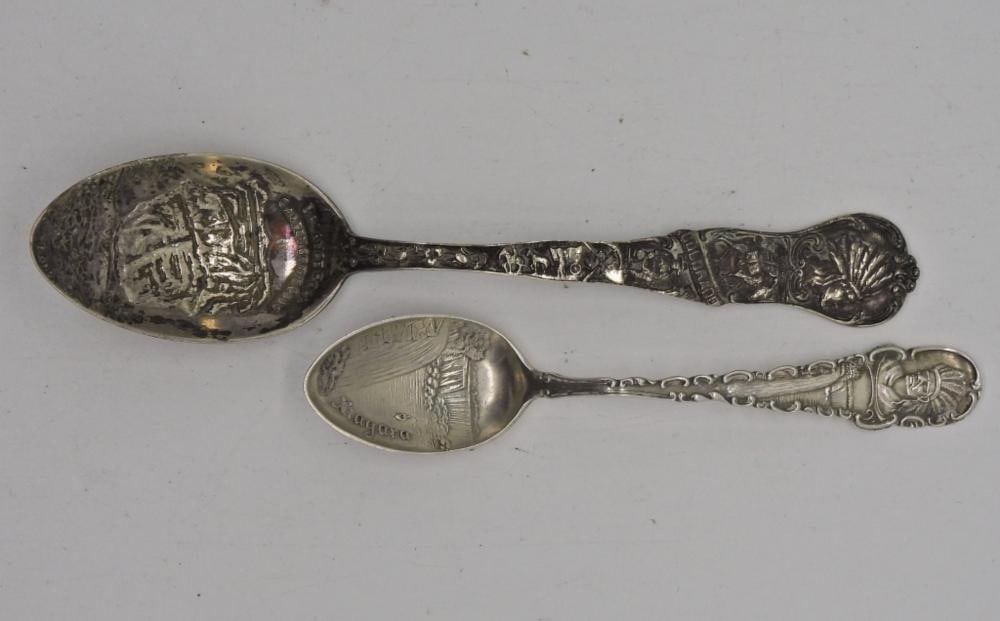 (2) VTG STERLING COLLECTIBLE SPOONS: (2) VTG STERLING COLLECTIBLE SPOONS