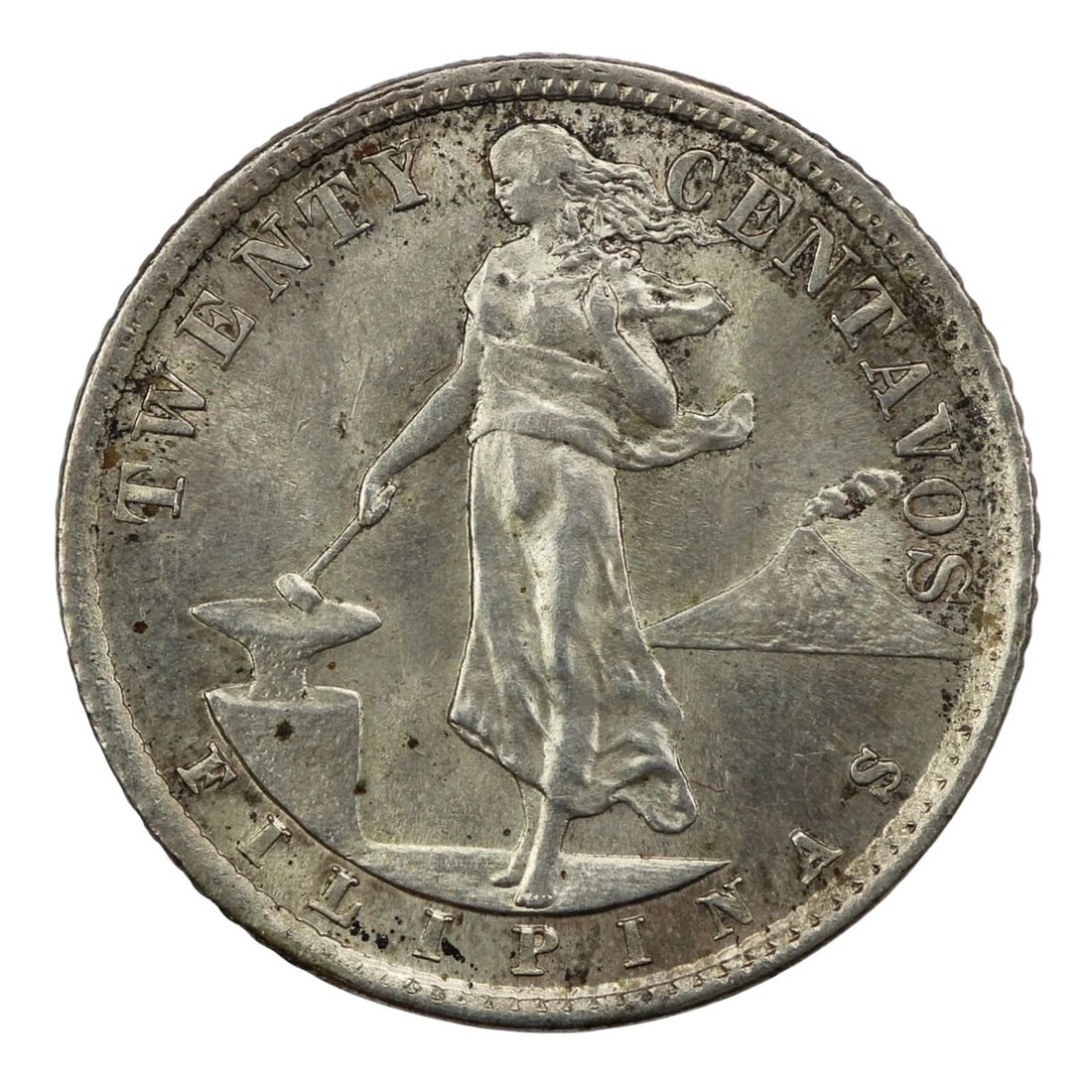 PHILIPPINES 1941 M 20 CENTAVOS, LUSTROUS UNCIRCULATED (1 of 2)