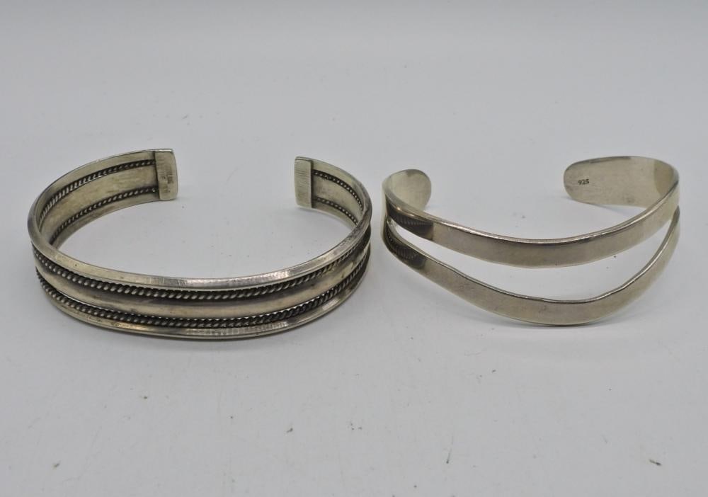 (2) STERLING CUFF BRACELETS (1 of 4)
