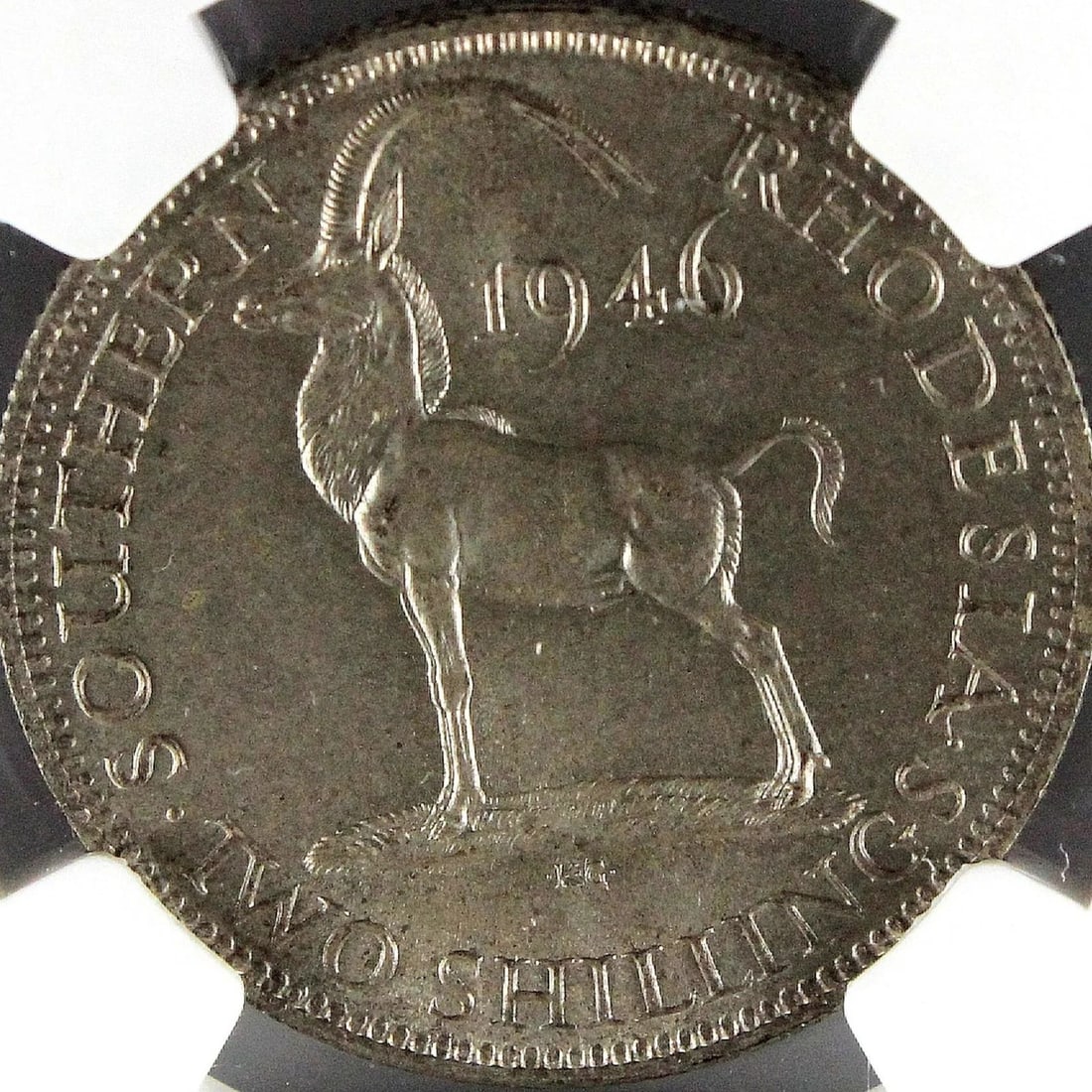 SOUTHERN RHODESIA 1946 2 SHILLINGS, NGC MS62 (1 of 3)