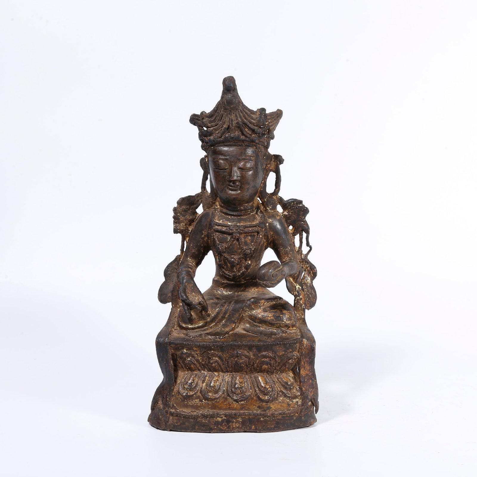 A LACQUERED-GILT BRONZE BUDDHA STATUE (1 of 9)