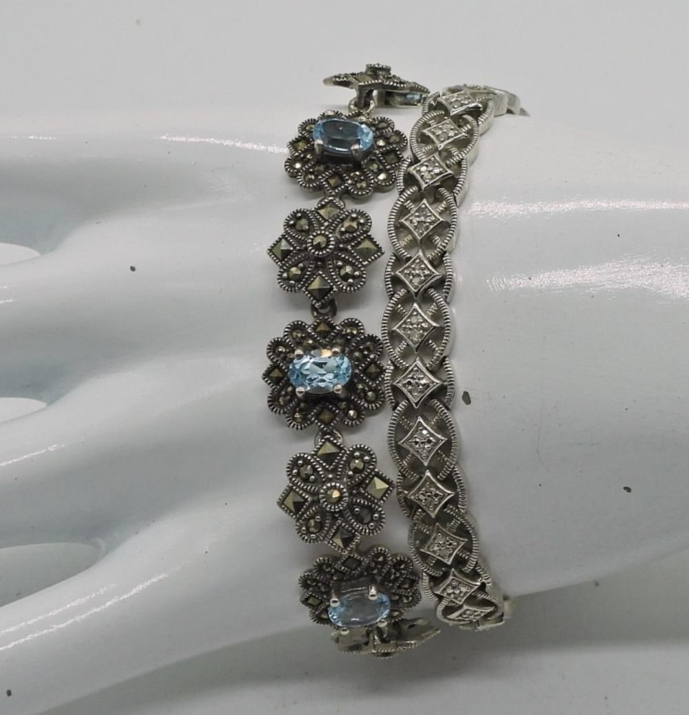 2 GORGEOUS STERLING BRACELETS-MARCASITE (1 of 2)