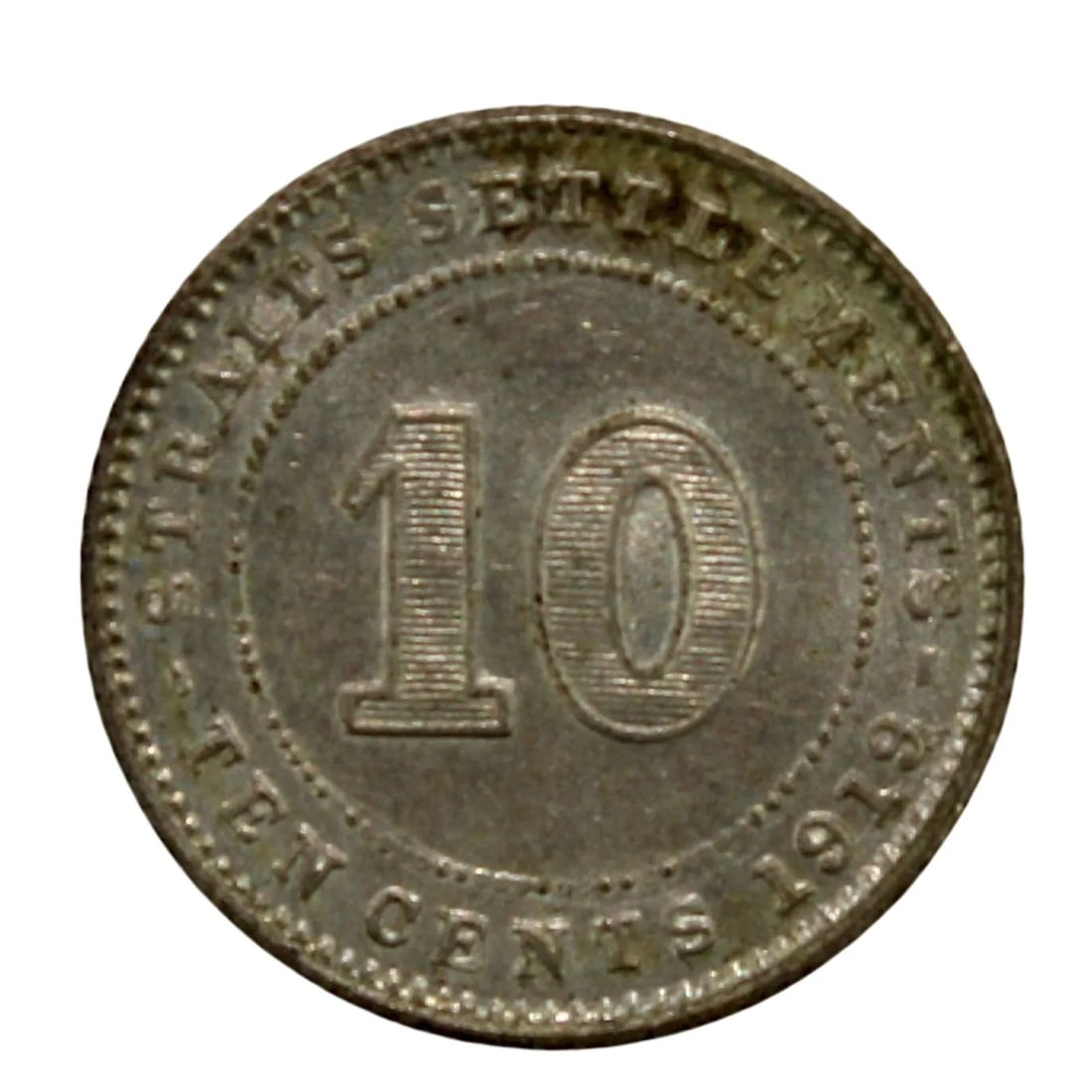STRAITS SETTLEMENTS 1919 10 CENTS, VIRTUALLY UNCIRCULATED (1 of 2)