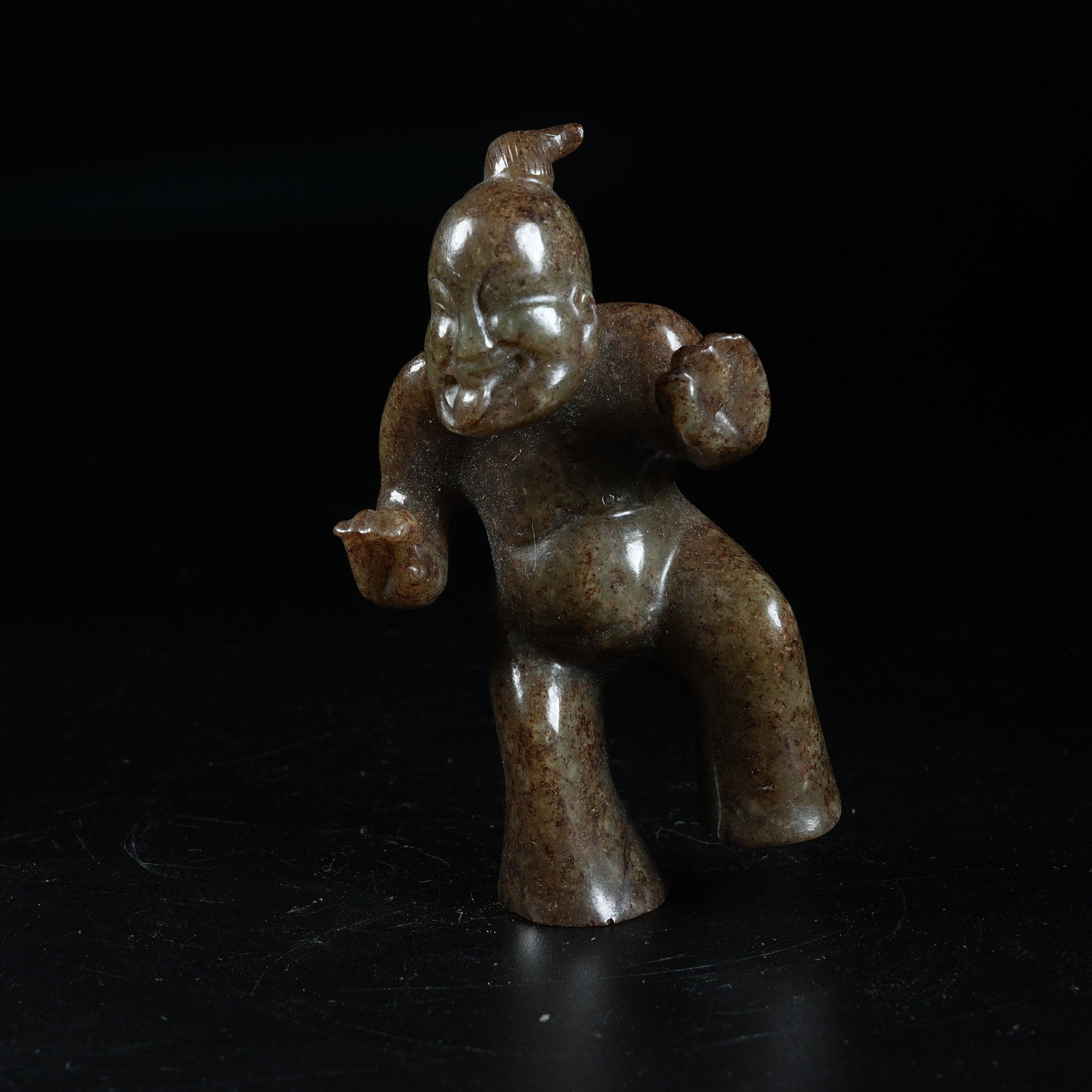 A ANCIENT JADE BOY FIGURINE ORNAMENT: Ancient Jade Boy Figurine Ornament