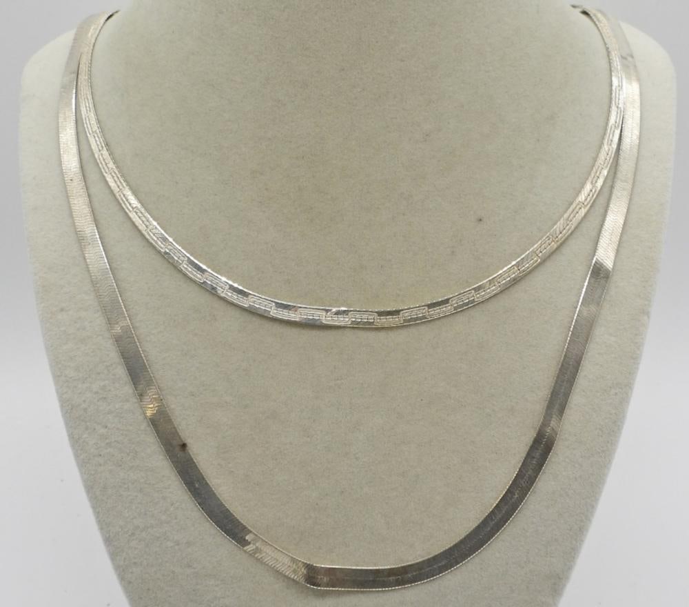(2) STERLING HERRINGBONE CHAINS (1 of 2)