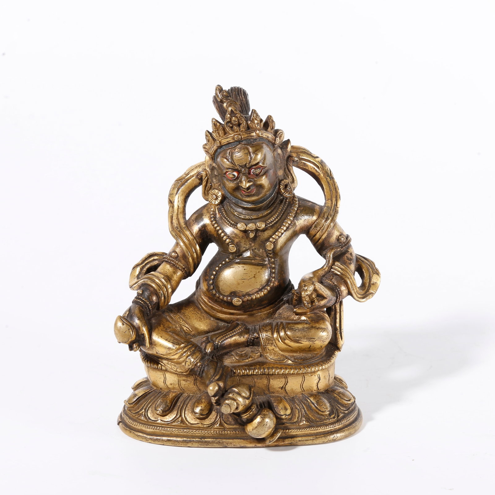 A GILT-BRONZE STATUE OF YELLOW JAMBHALA (1 of 9)
