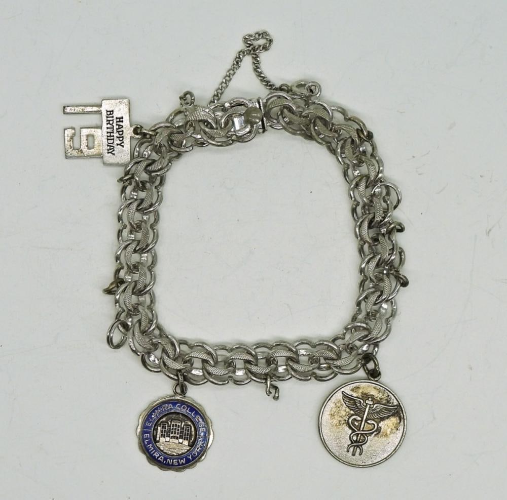 STERLING CHARM BRACELET: STERLING CHARM BRACELET