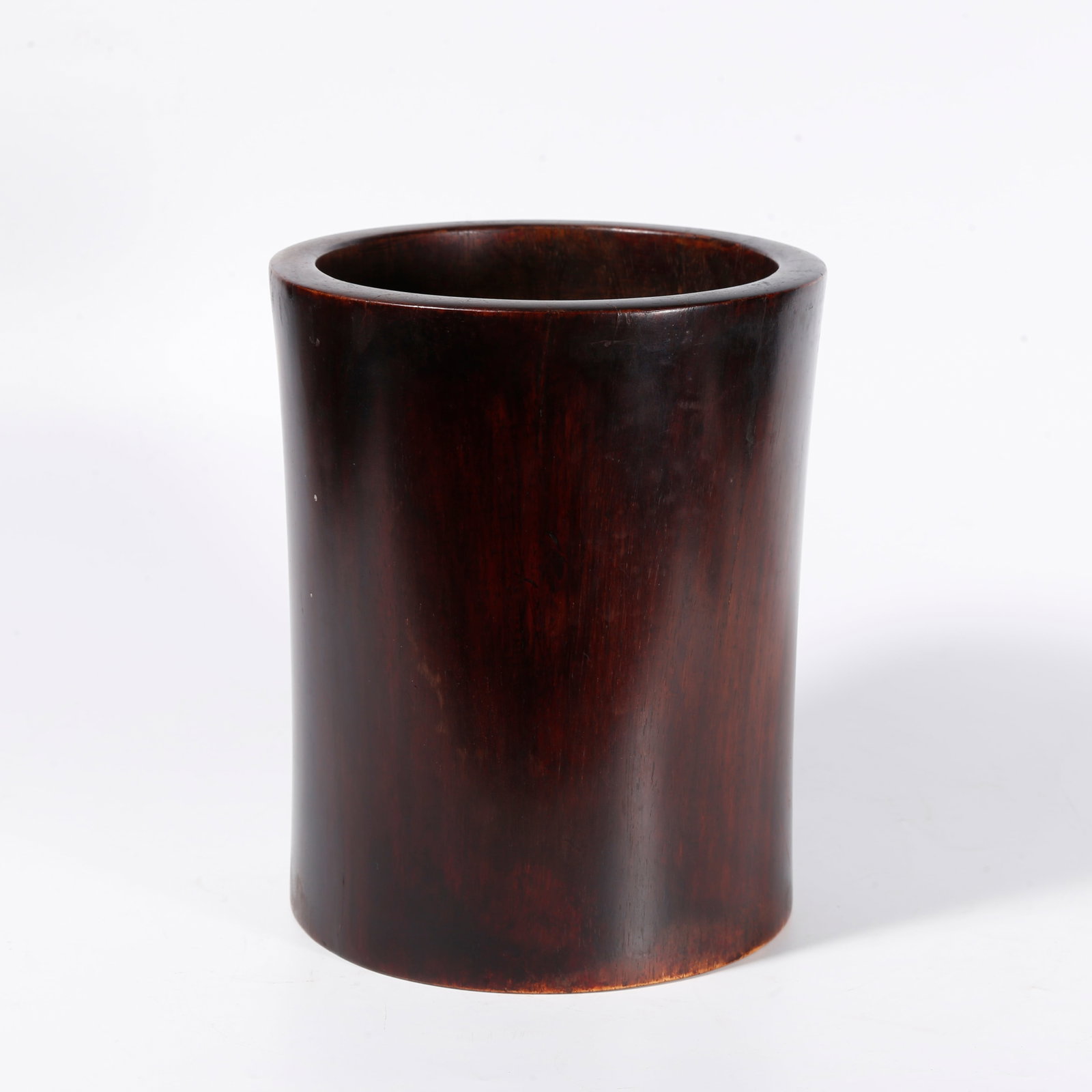 A BRUSH POT OF ZITAN WOOD: Brush pot of zitan wood