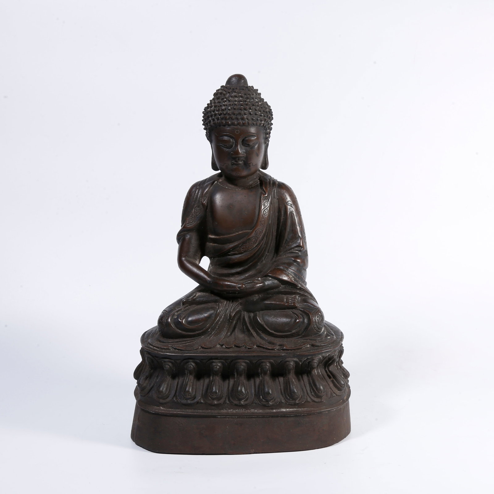 A BRONZE BUDDHA STATUE (1 of 9)