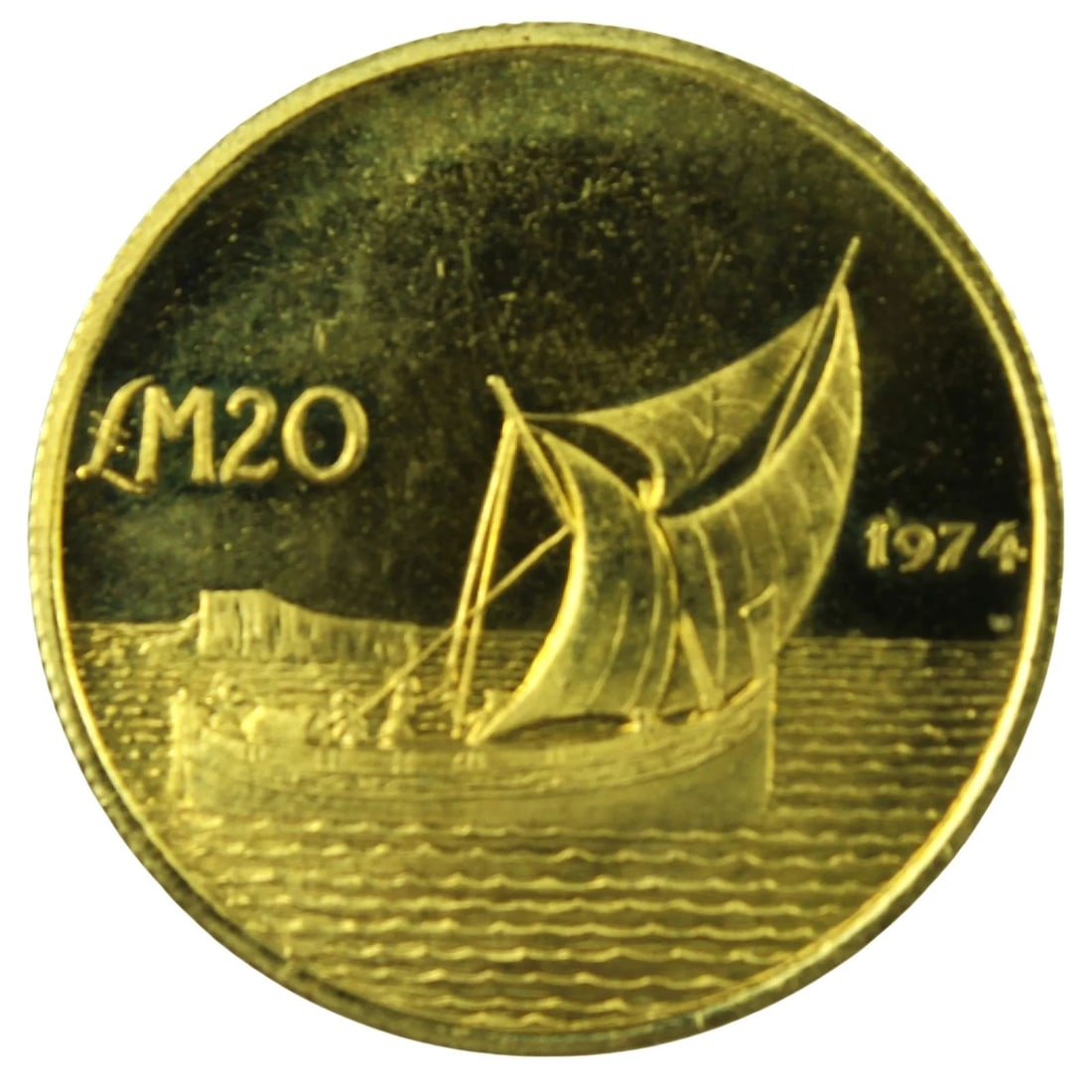 MALTA 1974 GOLD (917) -20, UNCIRCULATED: Malta 1974 Gold (917) -20, Uncirculated