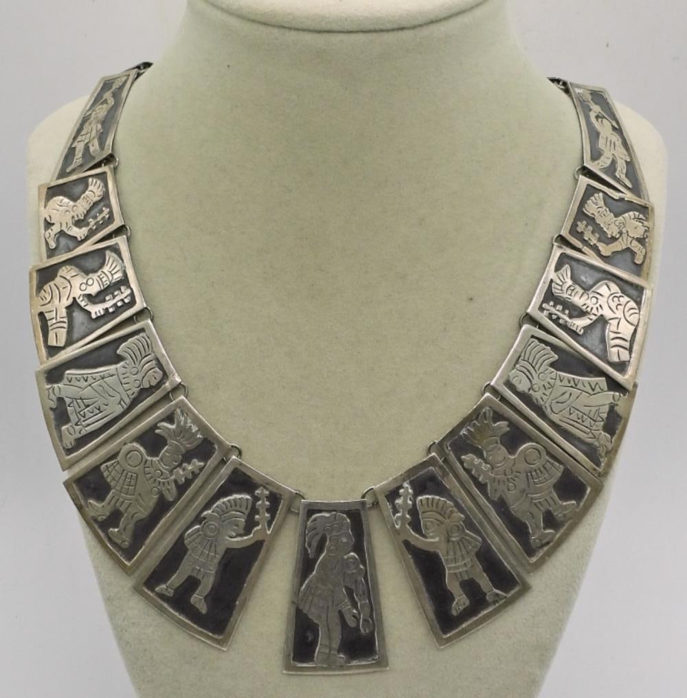 VTG 925 STAMPED MEXICO COLLAR NECKLACE (1 of 4)