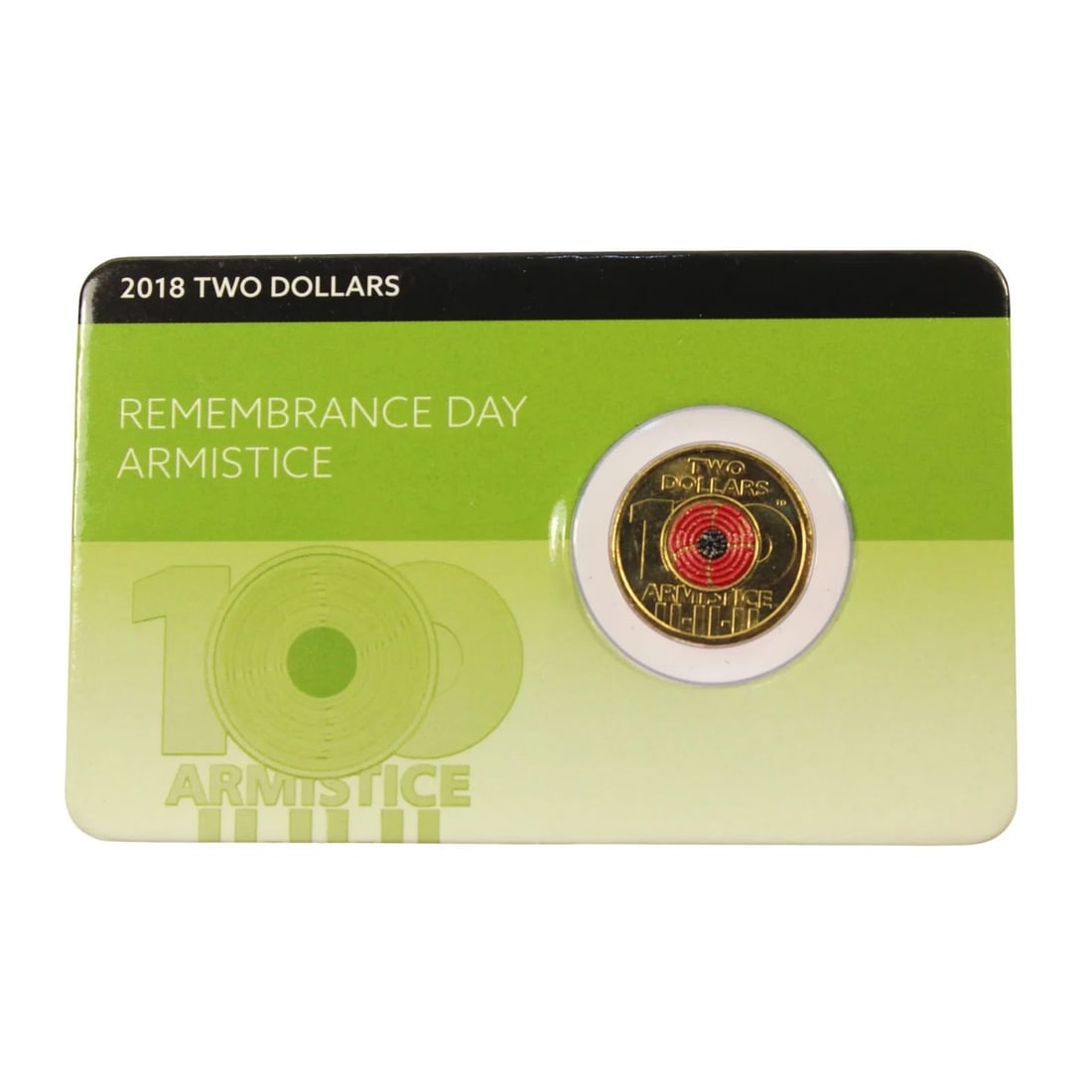 AUSTRALIA 2018 'ARMISTICE DAY' RED POPPY $2, UNCIRCULATED, AL-BR: Australia 2018 'Armistice Day' Red Poppy $2, Uncirculated, Al-Br