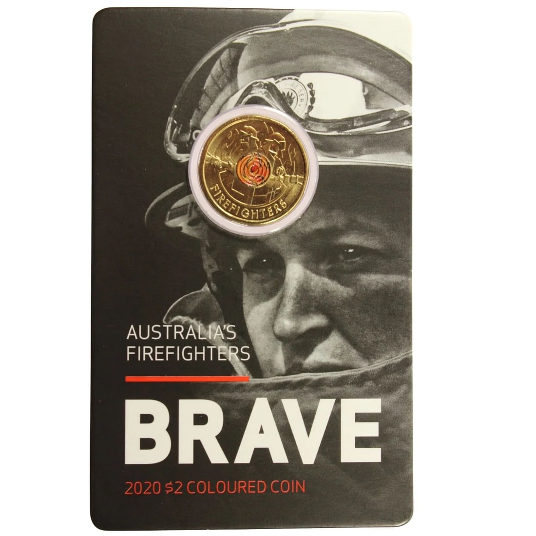 AUSTRALIA 2020 'FIREFIGHTERS' COLOURED AL-BR $2, UNCIRCULATED (1 of 2)