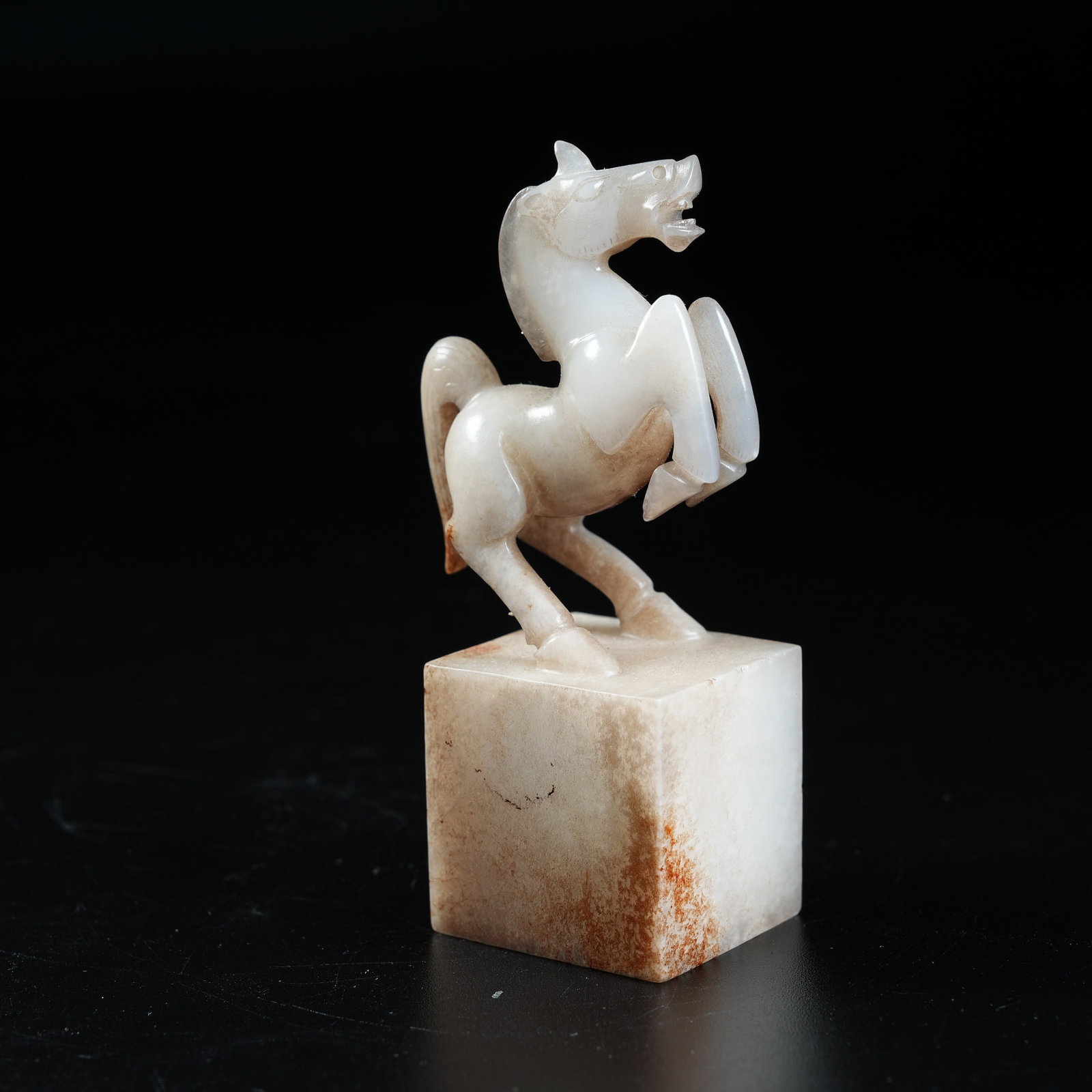 A ANCIENT JADE SEAL WITH HORSE KNOB (1 of 9)