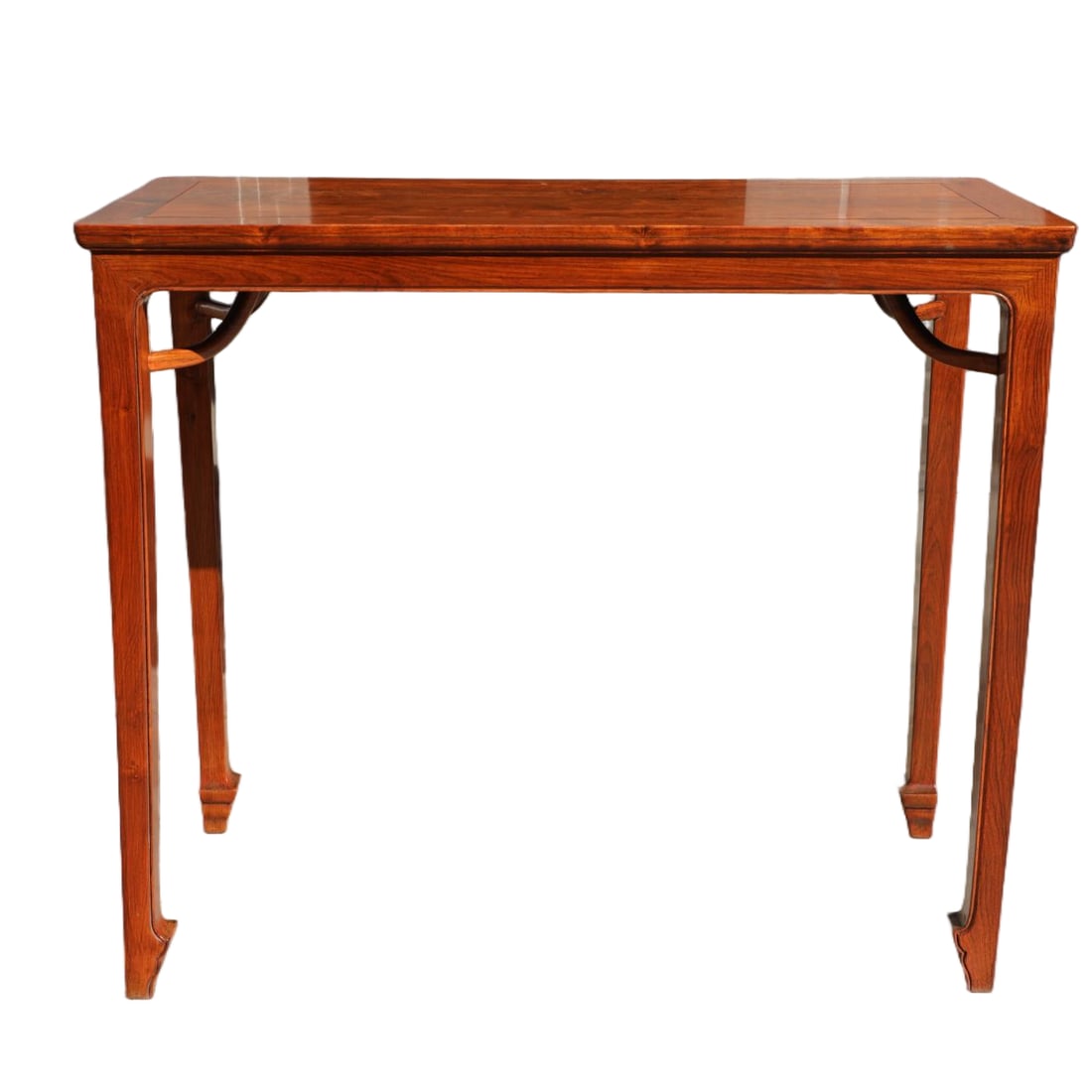 A HUANGHUALI ALTAR TABLE WITH HUMPBACK STRETCHERS (1 of 7)